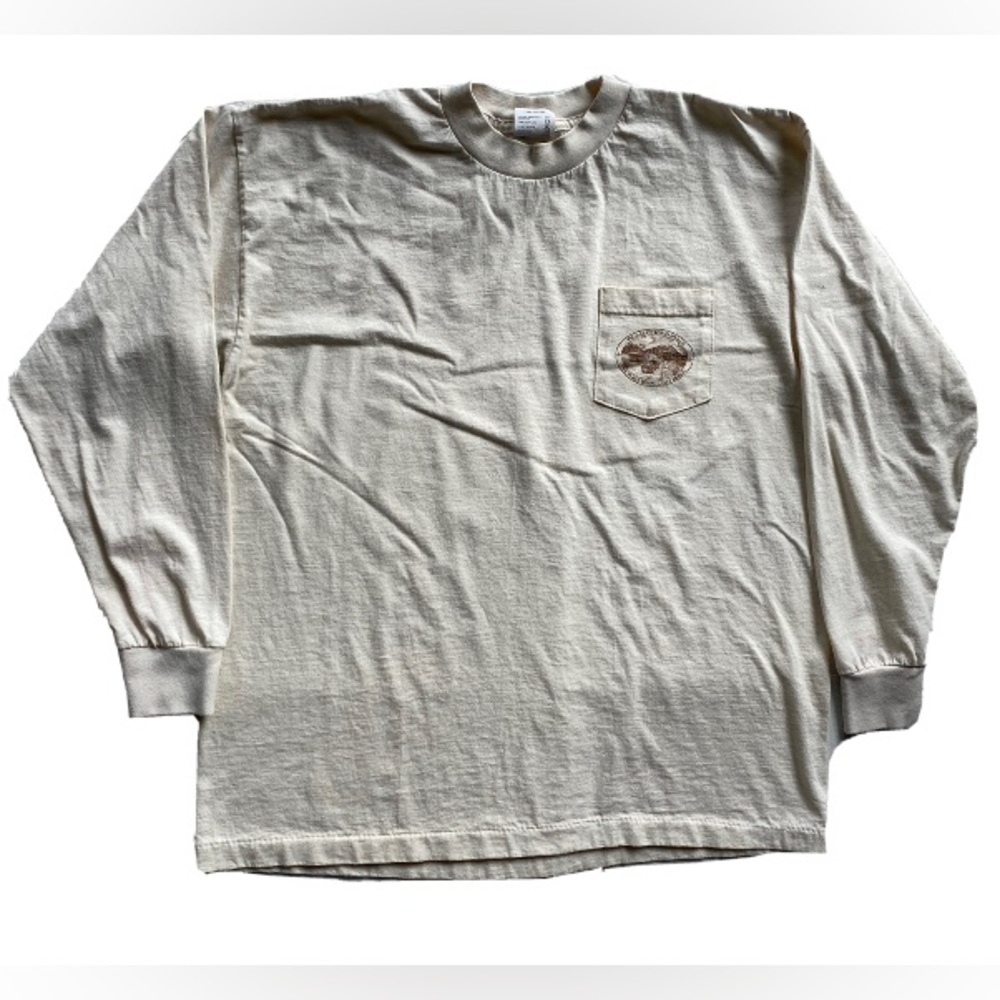 Vintage American Born XL Village Of Tobaccoville Long Sleeve Shirt Single Stitch